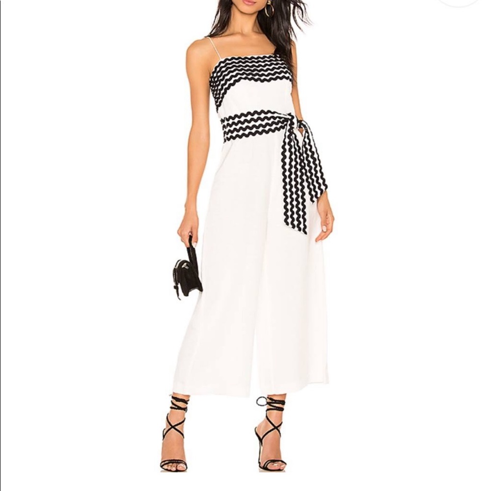 CMEO Collective White Jumpsuit with Black Detail